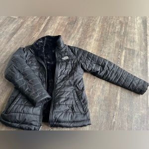 Northface youth girls size large black reversible coat